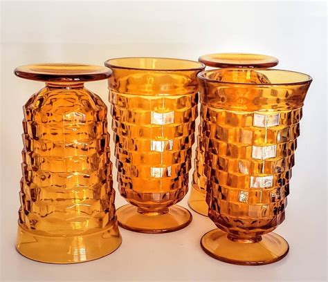 Each had a water set, similar to the blue line, with 14-ounce tumblers. . Is vintage amber glass safe
